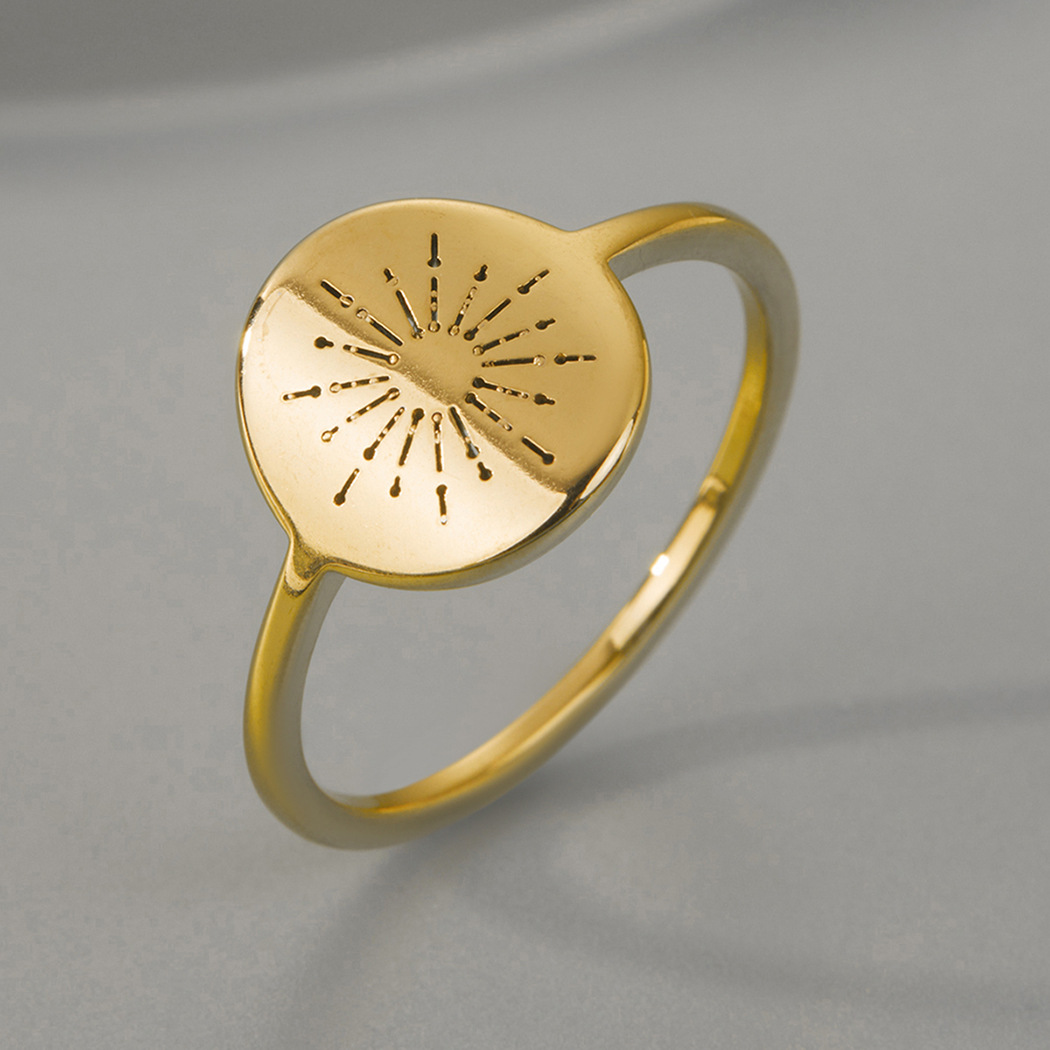 Fashionable ring stainless steel solar-powered