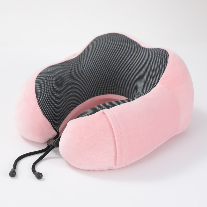 Almohada en forma de U de memoria al por mayor de fábrica Almohada de viaje Almohada para el cuello Almohada para el cuello para la siesta del avión del coche Almohada para el cuello de tela magnética en forma de U