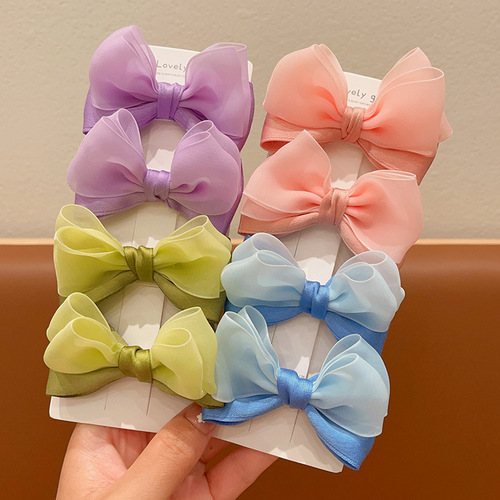 Children's hairpin Korean style girl's new summer hair-friendly headwear girl's bow hairpin cute baby clip