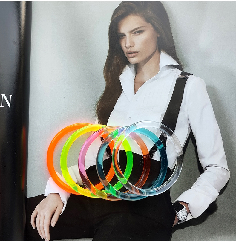 Geometric, Solid Color Pattern Women'S Gender Basic Geometric Solid Color Arylic Bangles Wholesale