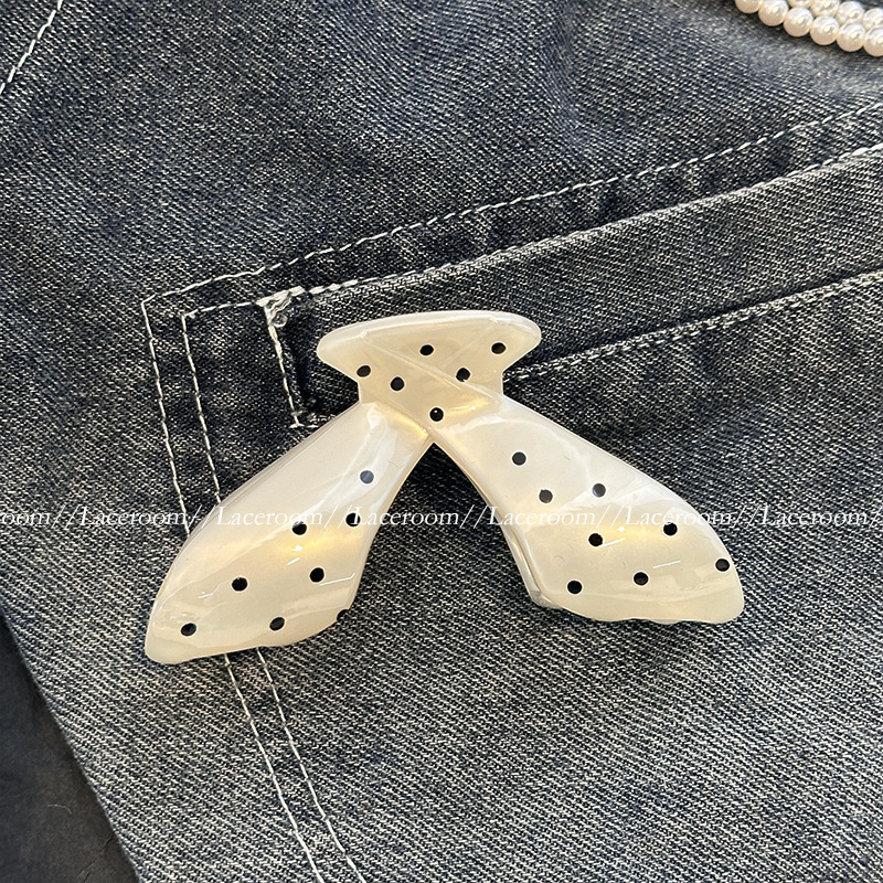 White polka dot v