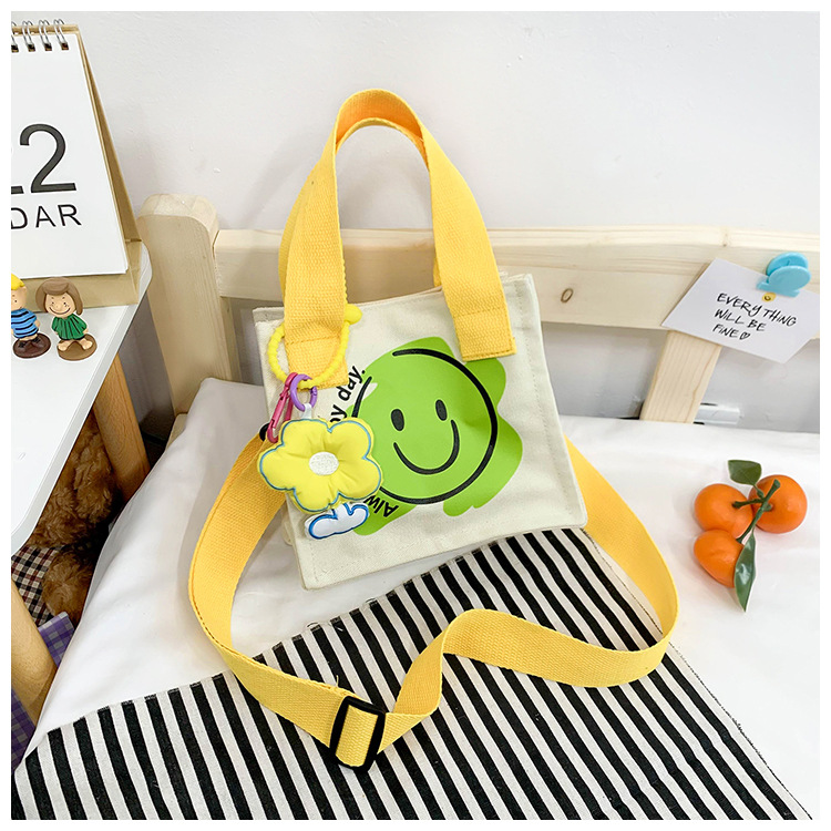 Kid's Small Canvas Smiley Face Cute Square Magnetic Buckle Crossbody Bag display picture 41