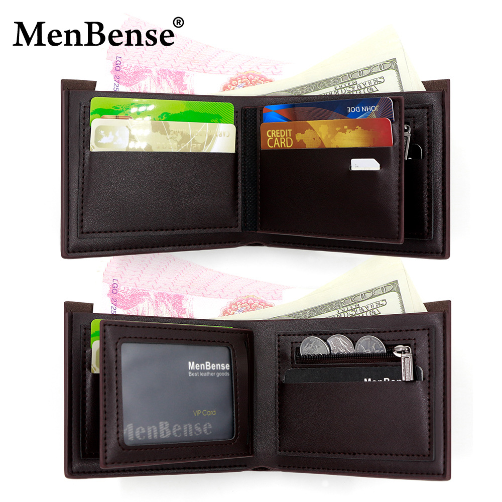 Nuevo tipo transfronterizo de cartera corta para hombres bisagra horizontal línea oscura bolsa de tres plegables cartera para hombres bolsa de cambio clip al por mayor