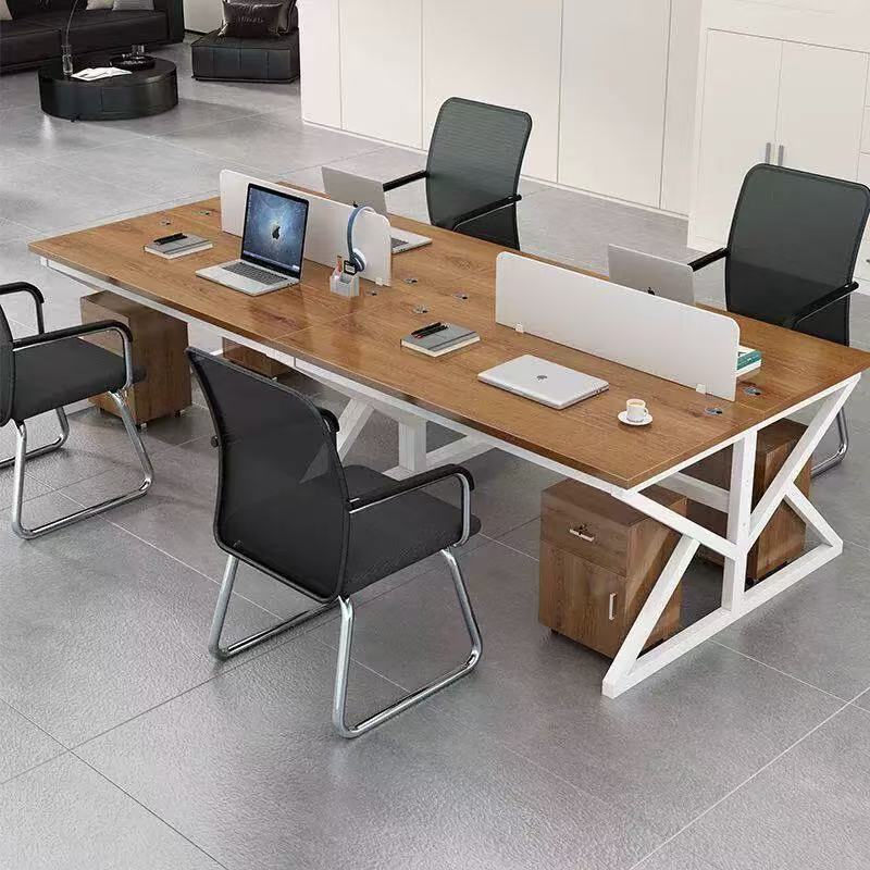 Thickened Office Desk for 2/4/6 People, Office Desk and Chair Set, Executive Desk, Computer Desk, Staff Desk