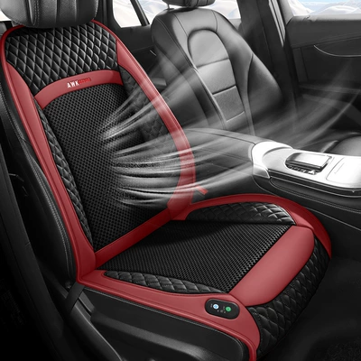 Car seat cushion cover leather ice silk car seat cushion hair dryer seat cushion air conditioning massage ventilation seat cover Amazon International Station (Multi-function pad) - 10-fans-sitting-alone-gf-multifunctional-hair-dryer-pad-12v-passion-red