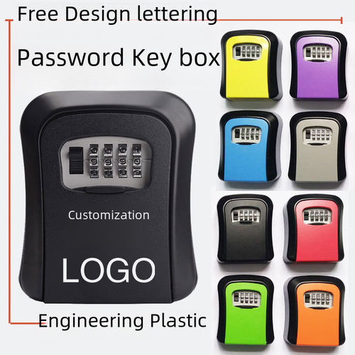 Temporary renovation password key box, construction site installed key cat eye password lock box, door construction site password box, plastic model