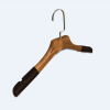 Retro non-slip hanger from natural wood, clothing, wooden stand, velvet children's trousers