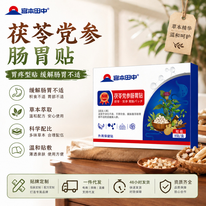 Poria Cocos and Codonopsis Pilosula Gastrointestinal Patch, External Health Care Patch, Stomach Soothing and Stomachache Patch, Relieves Gastrointestinal Discomfort, Food Accumulation and Gastric Acid Patch