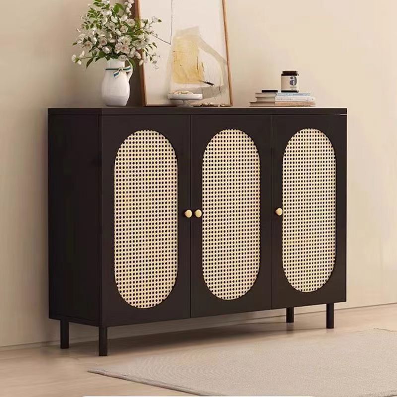 Retro Rattan Shoe Cabinet Doorway Home Simple Modern Entrance Wall Storage Cabinet Entry Living Room Storage