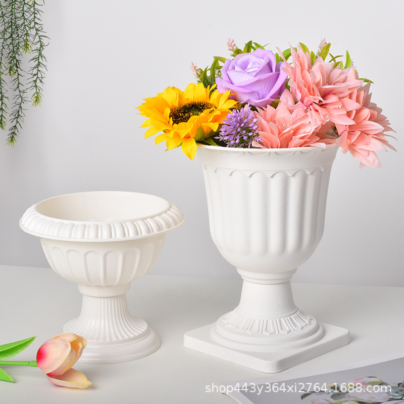プラスチック植木鉢ヨーロッパスタイル肥厚白緑大根鉢植え蘭胡蝶蘭バルコニーガーデニング水耕植木鉢|undefined