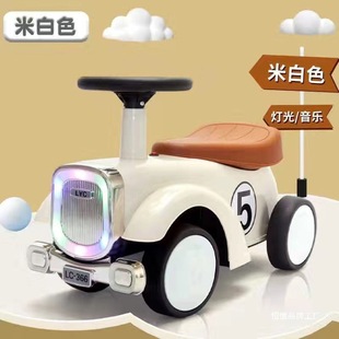 Children's Retro Car Baby Can Sit on Four-Wheel Scooter Anti-Rollover Silent Wheel Toy 1-4 Years Old Walker Gift