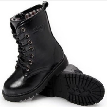 Детская специальная полицейская обувь, маленькие полицейские специальные армейские ботинки, тренировочная Боевая кожаная обувь, весенне-осенние кожаные ботинки на флисовой подкладке, обувь для выступлений для мальчиков и девочек