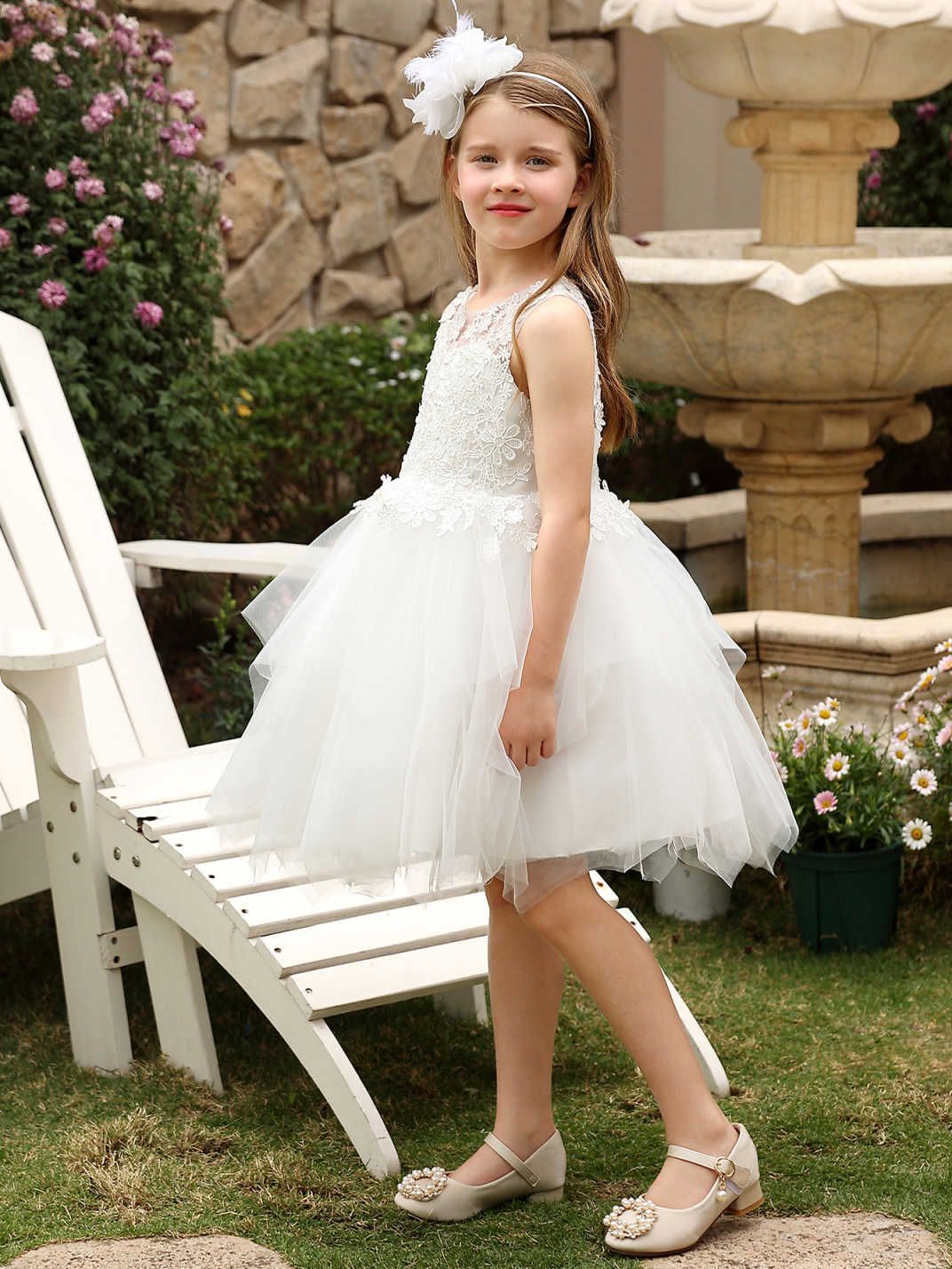 Vestido de noche infantil princesa princesa de flores de alto nivel vestido de boda chica anfitriona vestido de piano