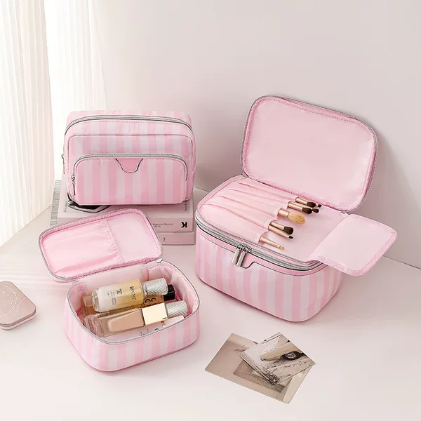Cross-Border New Cosmetic Bag Large Capacity Portable Niche Travel Storage Bag Partition Portable Lipstick Storage Bag