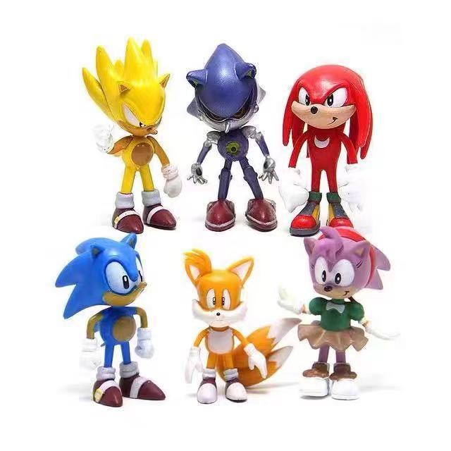 6 Types of Sonic the Hedgehog Q-Version Figures, Flying Hedgehog Ornaments, Gift Box Set, Collectible Models 6 Types of Sonic the Hedgehog Q-Version Figures, Flying Hedgehog Ornaments, Gift Box Set, Collectible Models