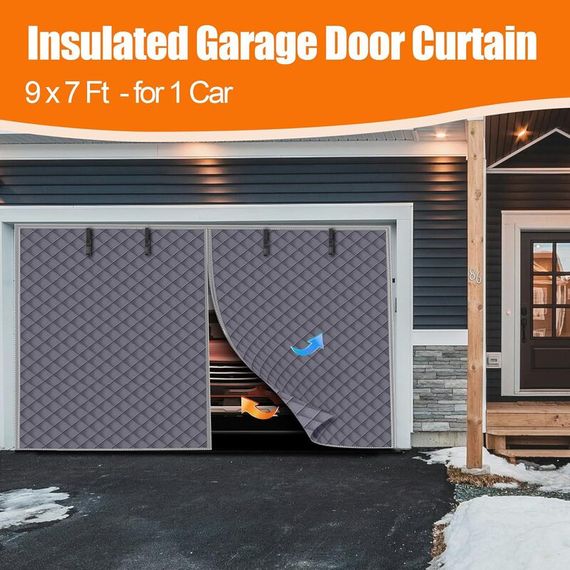 Foreign Trade Garage Cotton Door Curtain Amazon Window-Opening Cotton Door Curtain Winter Cold-Proof and Warm Magnetic Suction Punch-Free Thickened Door Curtain