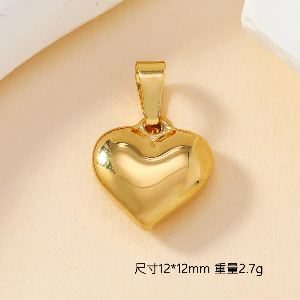 5g Weight Pendant Jewelry Making Type 18*17mm Jewelry Making Size DIY Jewelry Accessories Classification 1 Piece Quantity 304 Stainless Steel Material Heart Shape Pattern All Seasons Season Plating Design Casual, Vintage Style Style 1 Piece 18*17mm 304 Stainless Steel Heart Shape Pendant 6