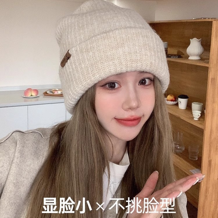 秋冬季保暖显脸小帽子大头围毛线帽女冷帽2025新款防寒护耳针织帽|undefined