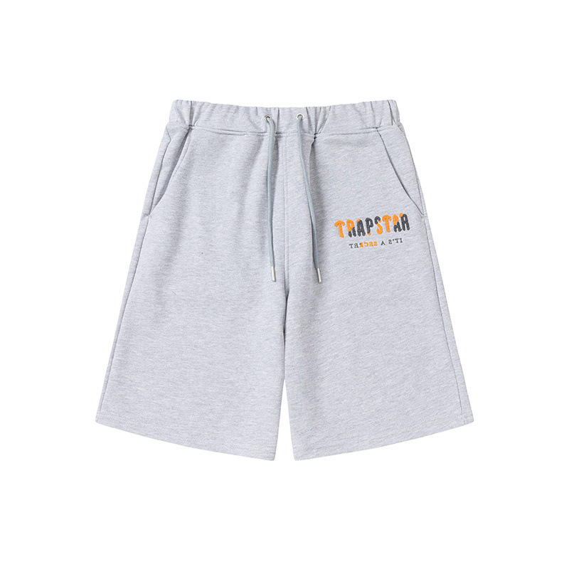American Trapstar Letras Blanco Azul Toallas bordadas Casual Shorts Hombre y Mujer Deportivo Pantalones Marca image 10