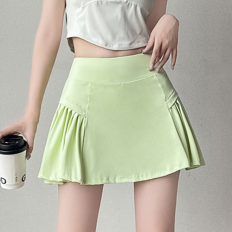 짧은 치마/과일 녹색과 노란색