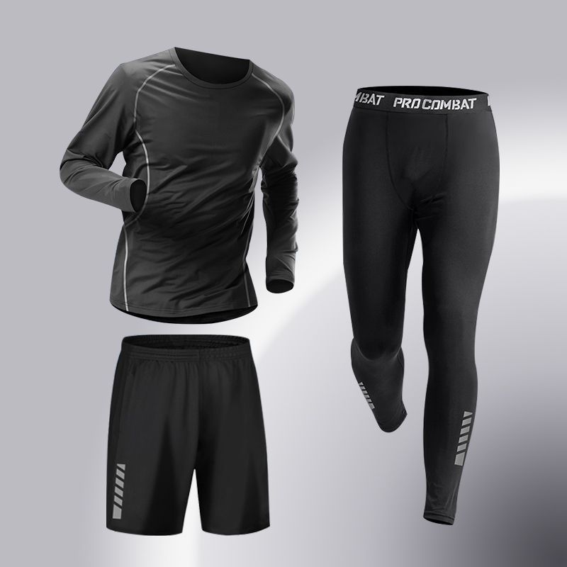 Ropa de fitness para hombres, traje de entrenamiento de baloncesto de alta elasticidad, traje deportivo de secado rápido, traje deportivo de corrida de la mañana, traje deportivo de bicicleta