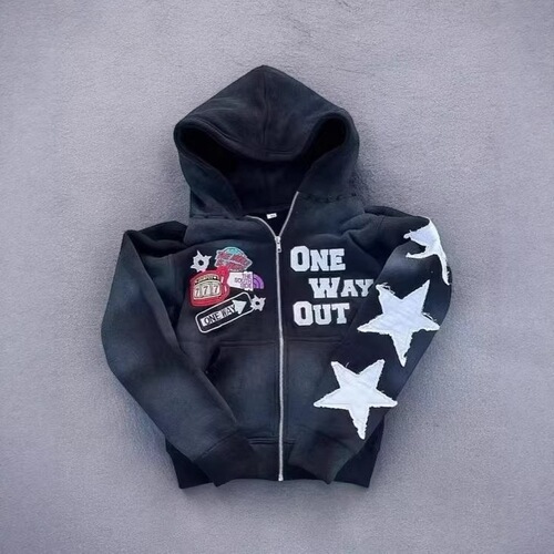 Amazon AliExpress, Europe and America autumn and winter hip-hop street trend casual letter print street jackets and sweaters