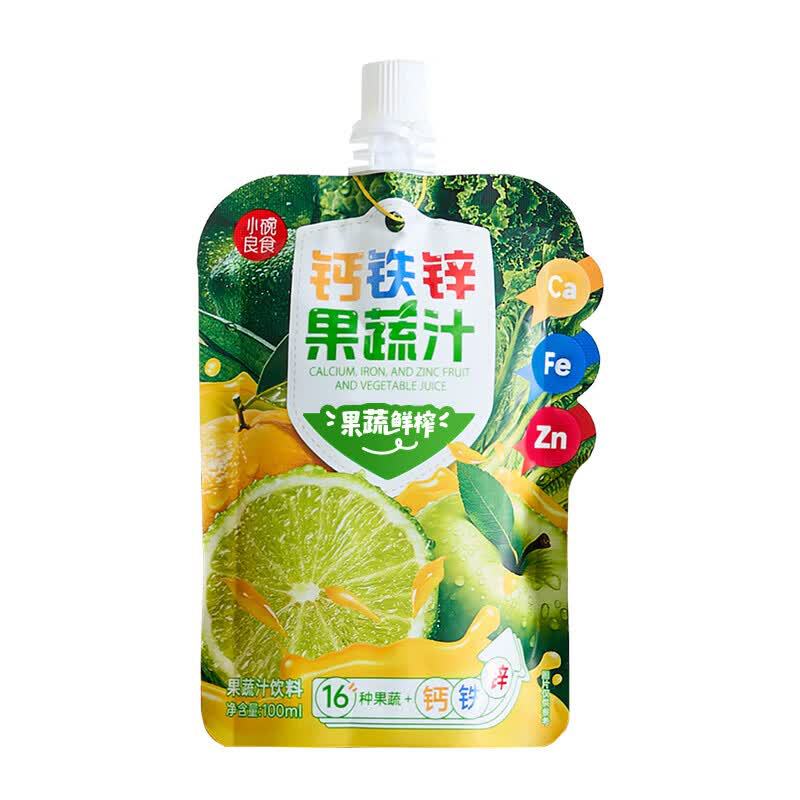 Xiaowaoliang Food Calcium Iron Zinc 16 Kinds of Fruit and Vegetable Juice 100ml Portable Bagged Summer Fruit and Vegetable Drink 5