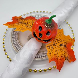 Halloween Bar Decorations Easter Pumpkin Napkin Buckle Napkin Ring Maple Leaf Napkin Ring Manufacturers in stock