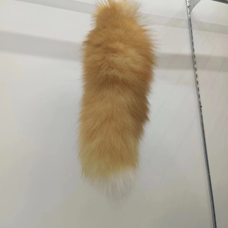 Oversized Fox Tail Keychain Real Fur Accessories Women's Bag Hanging Accessories Car Keychain Hanging Wholesale