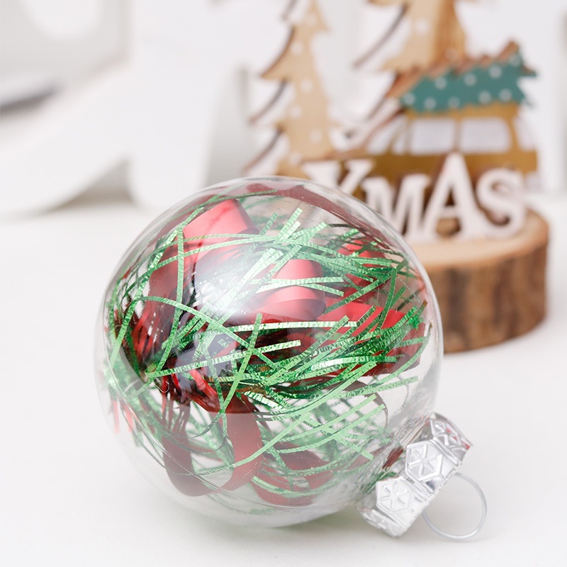 Transfronterizo en stock decoraciones de Navidad 6cm/30 piezas bola transparente traje de bola de Navidad árbol de Navidad colgante