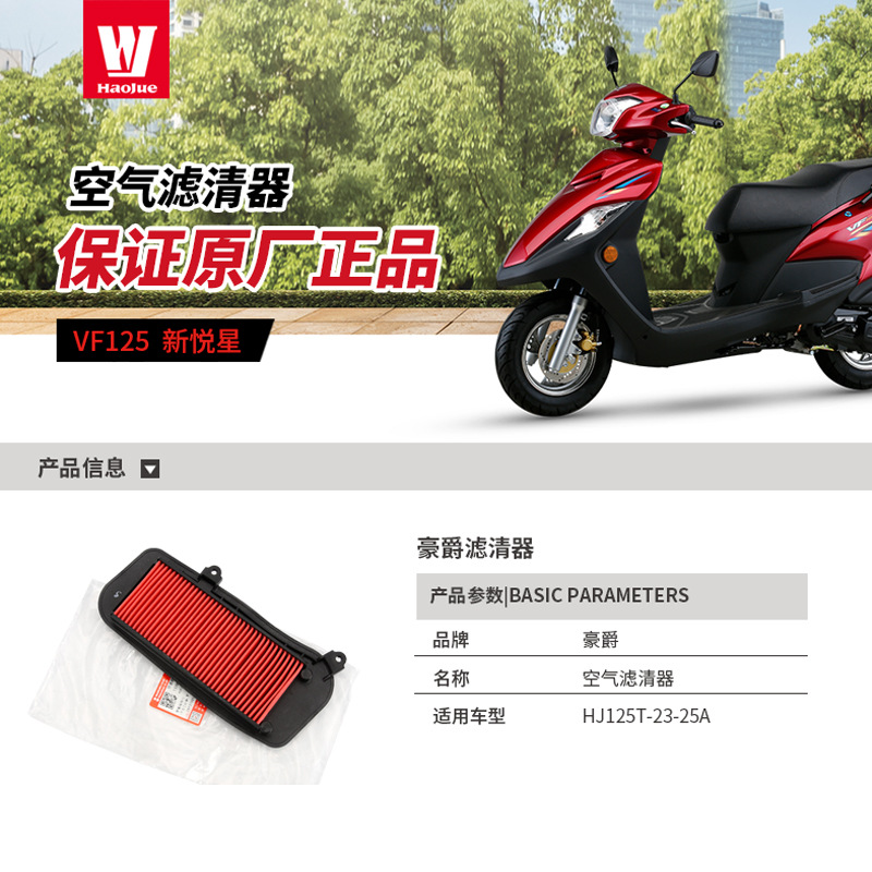 Filtro de aire original para pedales de motocicleta New Yuexing VF125 HJ125T - 23 - 25A