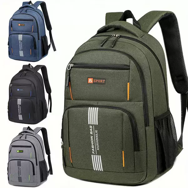 Waterproof casual backpack, men's large-capacity school bag, multi-pocket Oxford cloth travel bag, direct from the factory