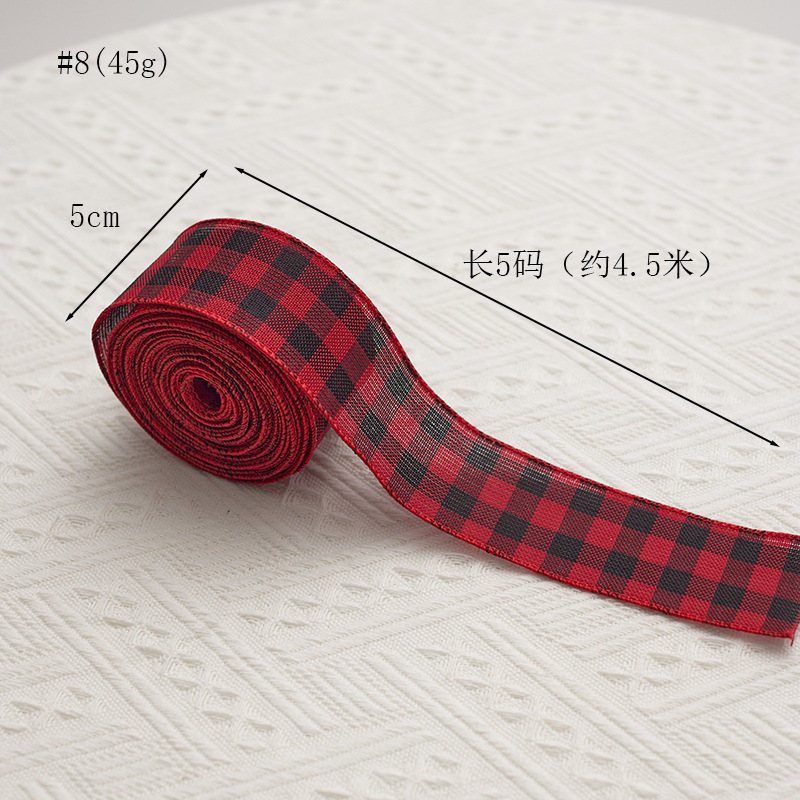 Buscando madera colgante de árbol de Navidad cinta DIY arco material decoración 5cm cinta de Navidad impresión lino