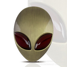 外星人logo车标改装中网标立体金属贴个性车身装饰贴车窗贴标外饰