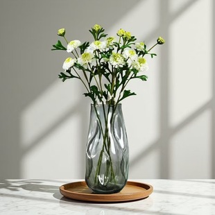 Light Luxury Irregular Vase Glass Translucent Hydroponic Flower Arrangement Rose Lily Living Room Dining Table Art Ornaments Popular