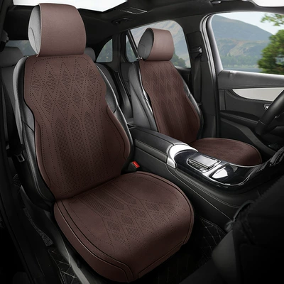 Four Seasons Pad — All Seasons, Suede Leather Seat Cushions - hk-brown-split-head-standard-version