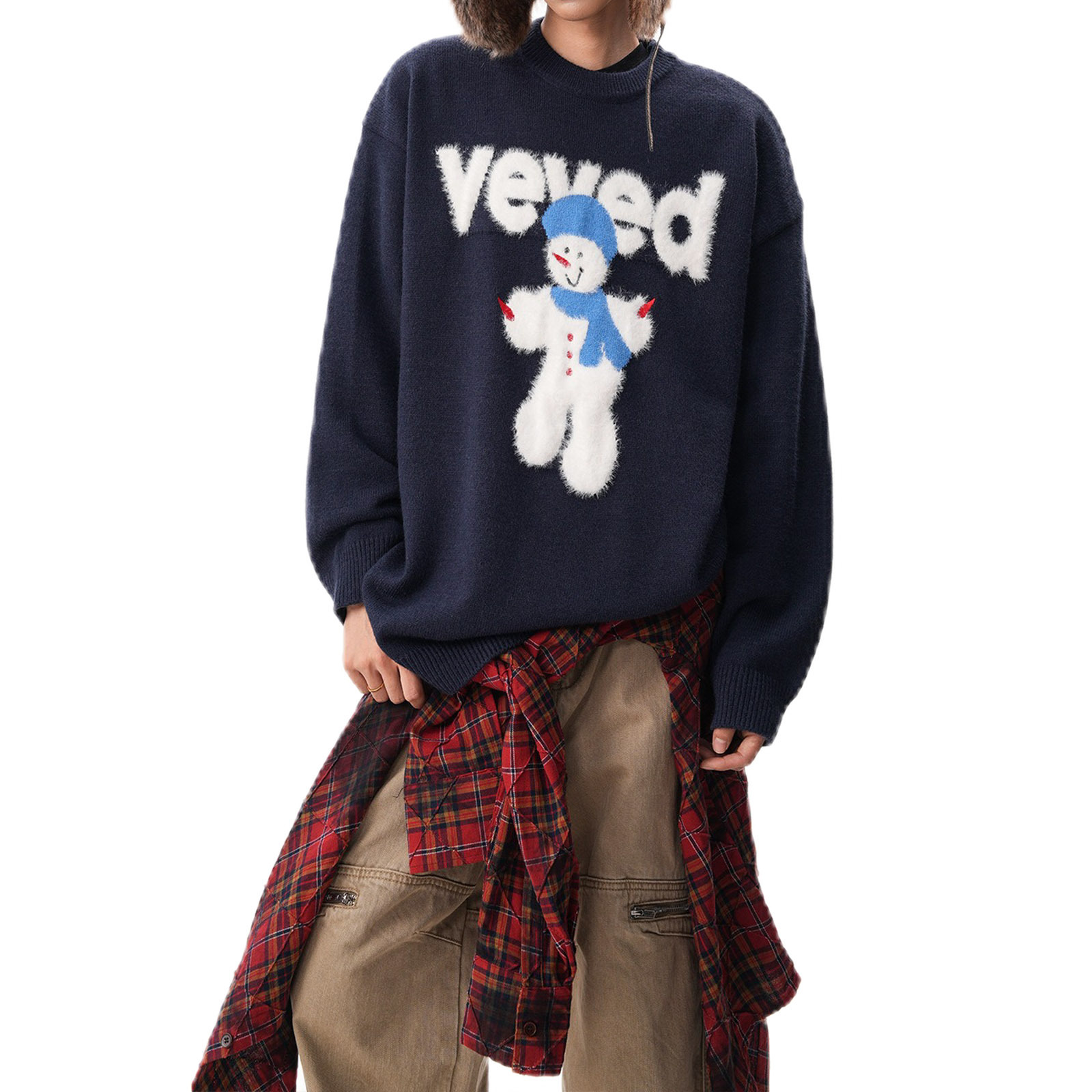 Explosiones transfronterizas de tamaño europeo de tamaño grande jersey de jersey jersey hombre de nieve marca de tendencia de Navidad fábrica de jersey de invierno al por mayor