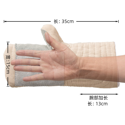 Canvas pure cotton stewed hand stuffed cotton bag heat-insulating anti-scalding cotton gloves electrolytic aluminum steel-making high-temperature resistant gloves