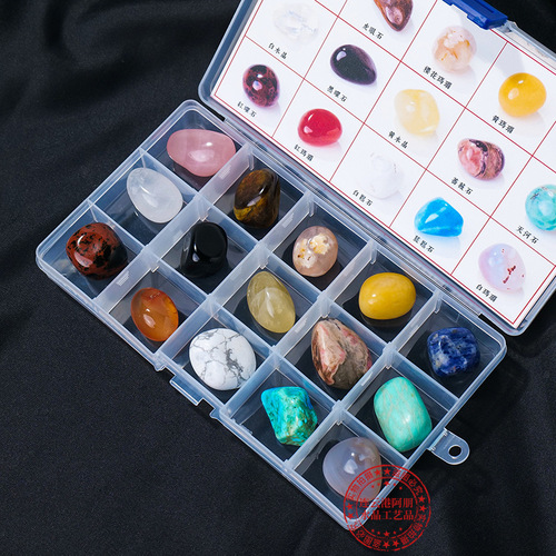 Natural crystal raw stone ore specimen set box mineral crystal children's science teaching gift collection ornaments wholesale