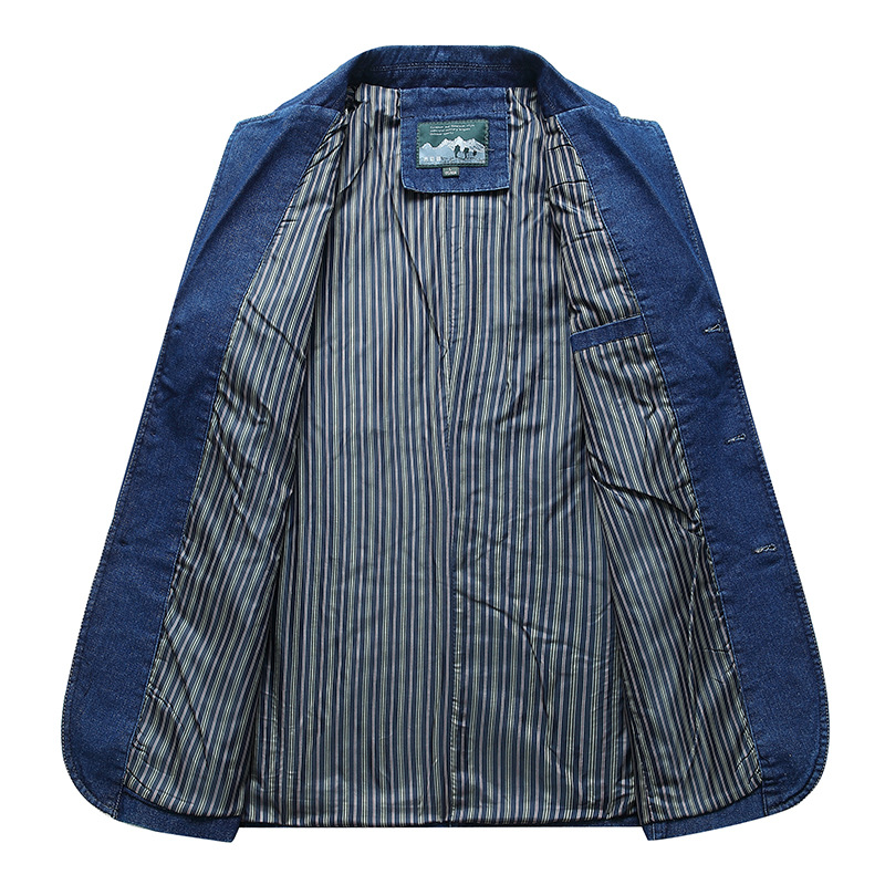 Trajes de hombre transfronterizos nuevos trajes de vaqueros de estilo masculino de moda casual suelta chaqueta juvenil de tamaño grande chaqueta de traje de vaqueros