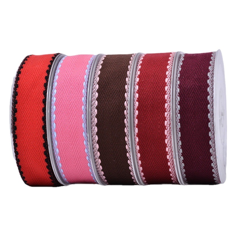 En stock doble palabra puente cinta 24 colores flor decoración hecha a mano DIY accesorios para el cabello Yao Ming puente salto cinta