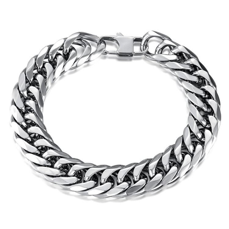 2025 k-estilo de tendencia creativa personalizada, collar de acero inoxidable y titanio, pulsera, cadena para hombres, hebilla cuadrada, cadena cubana para hombres