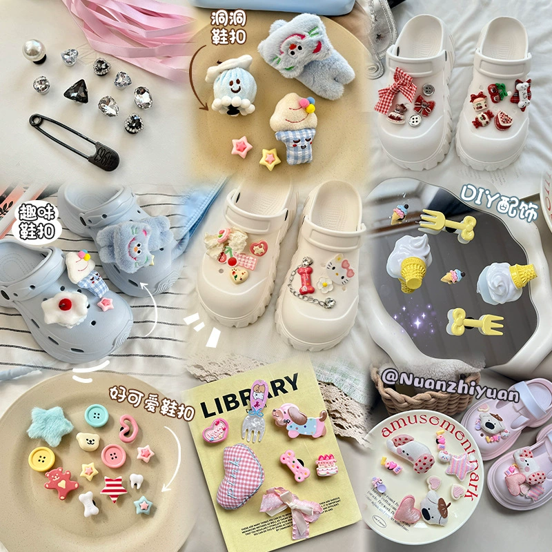 Пещерная обувь аксессуары обувь цветы ins стерео милый мультфильм щенок DIY обувь украшения съемные застежки для обуви ins