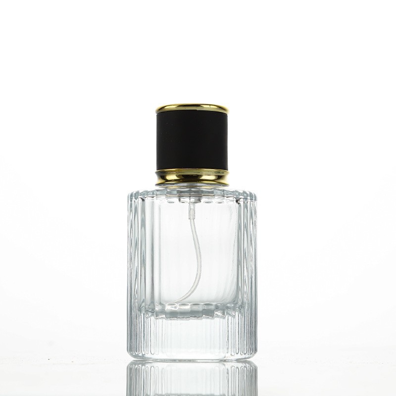En stock boca de tornillo botella de perfume a rayas de alto grado 30ml50ml barra vertical prensa cilíndrica spray sub-botella de incienso sin fuego