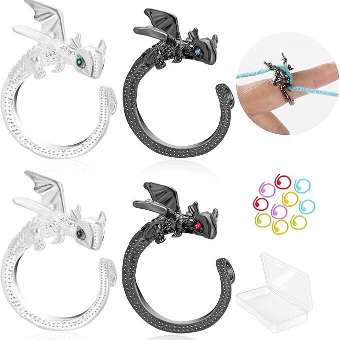 Amazon Cross Border Dragon Needle Tension Loop and Needle Marker for Knitting with Storage Box Adjustable Dragon Needle Loop