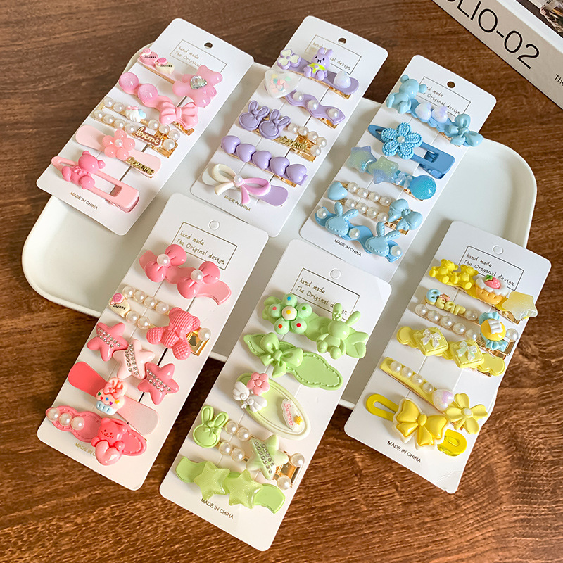 Ventas directas de fábrica 2025 nueva horquilla de color para mujer nueva pinza de flequillo lateral linda horquilla rota pinza de una palabra dulce