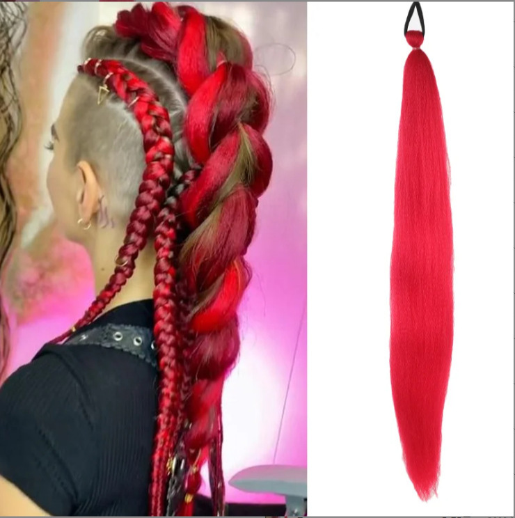 Fábrica de niñas elásticas pelucas de cola de caballo trenzas de boxeo trenzas de cuerda elástica de color trenzas de caballo para niños pelucas de cola de caballo