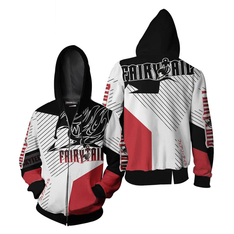 2025 New Yjdwb Sweatshirt Lucy Naz Gray 3D Anime Hooded Sweatshirt Cosplay Anime Jacket