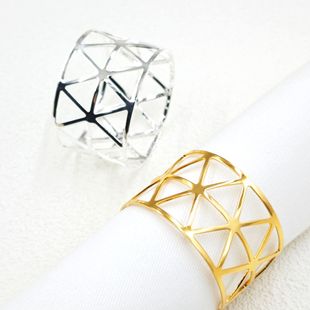 Cross-border new hollow triangle napkin ring metal napkin buckle napkin ring mouth cloth ring manufacturers wholesale