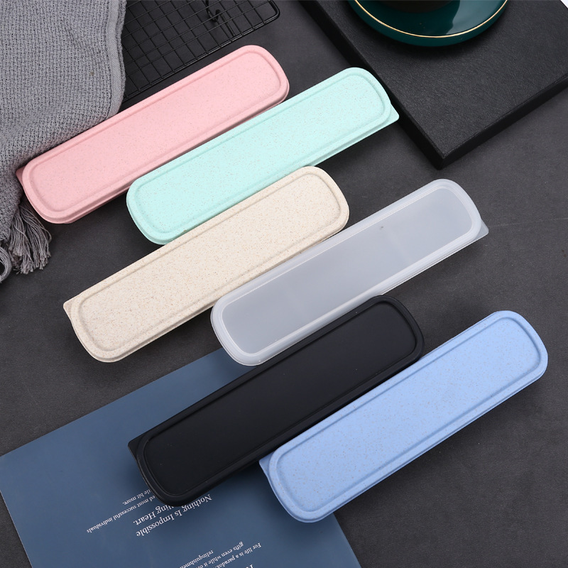 Empty box plastic wheat straw travel portable outdoor spoon box tableware with storage box tableware box chopsticks Empty box plastic wheat straw travel portable outdoor spoon box tableware with storage box tableware box chopsticks